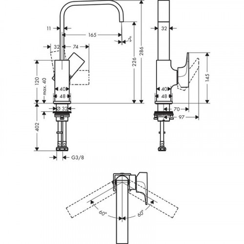 Смеситель для раковины Hansgrohe Metropol 32511000 Хром латунь