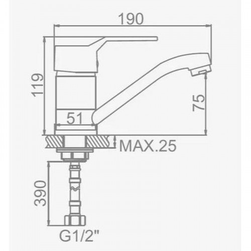 Смеситель для кухни D-Lin D151403-1 цвет  Хром
