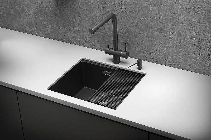 Кухонная мойка Granula Kitchen Space 50 5045U цвет Черный матовый