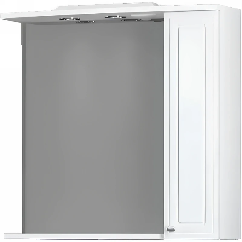 Зеркало со шкафом Dorff Comfort 75 R M97MPR0751WG с подсветкой Белое МДФ / ЛДСП, стекло