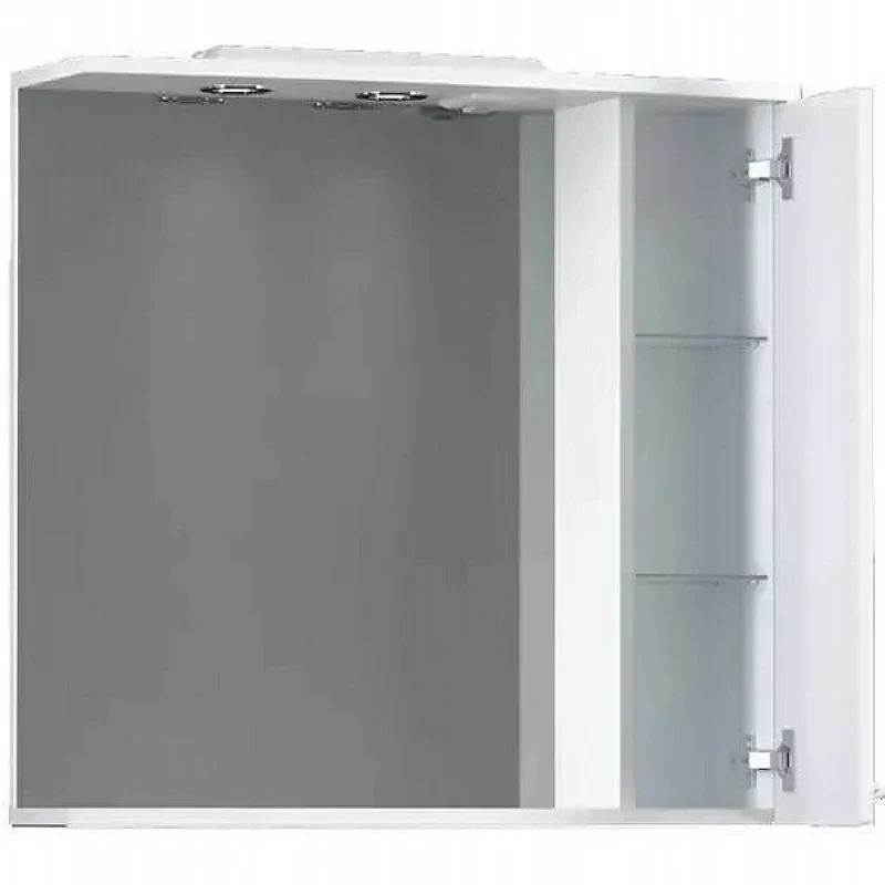 Зеркало со шкафом Dorff Comfort 75 R M97MPR0751WG с подсветкой Белое МДФ / ЛДСП, стекло