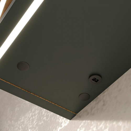 Зеркальный шкаф Equil Gleam 80 szGLEAM.LED.80.2D-34 с подсветкой цвет Зеленый камень Дуб вотан