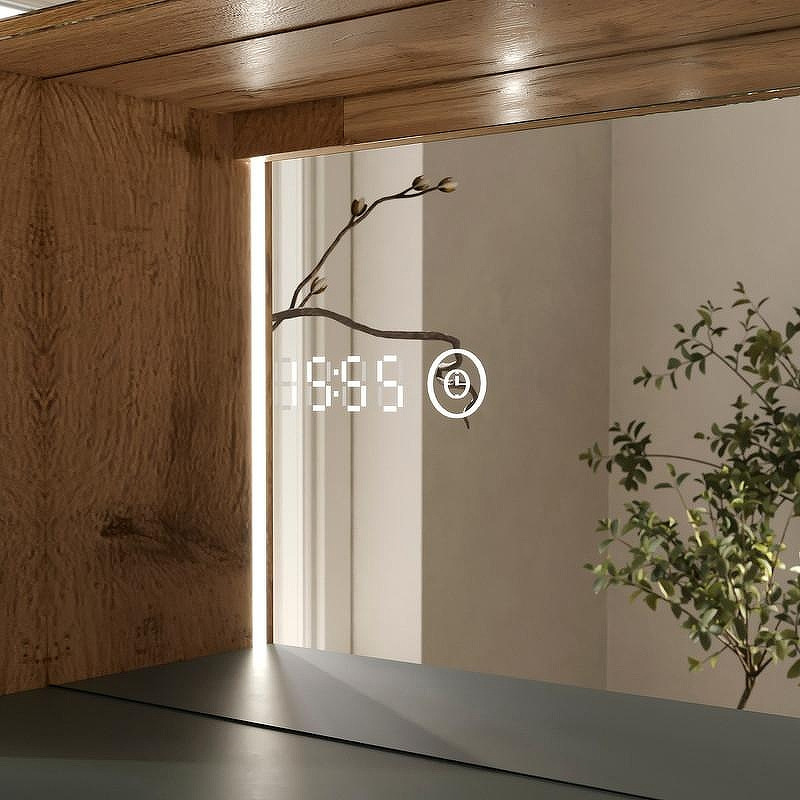 Зеркальный шкаф Equil Gleam 80 szGLEAM.LED.80.2D-34 с подсветкой цвет Зеленый камень Дуб вотан