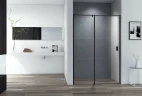 Душевая дверь Cezares Urban 140 URBAN-B-12-140-C-NERO профиль Черный матовый стекло прозрачное