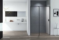 Душевая дверь Cezares Urban 140 URBAN-B-12-140-C-NERO профиль Черный матовый стекло прозрачное