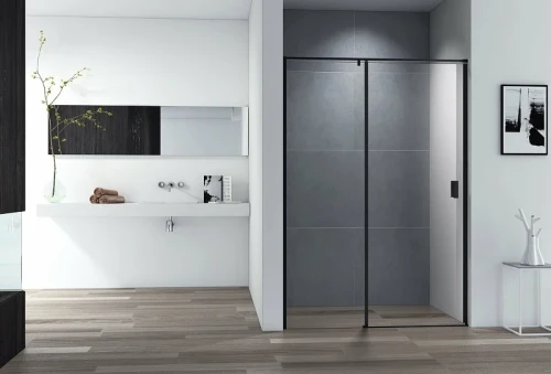 Душевая дверь Cezares Urban 140 URBAN-B-12-140-C-NERO профиль Черный матовый стекло прозрачное