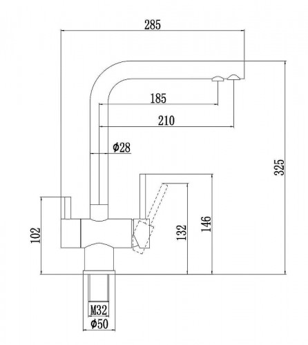 Смеситель для кухни Fmark FS1362H цвет Черный