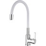 Смеситель для кухни Ledeme Rainbow 4898-3L Хром Белый латунь