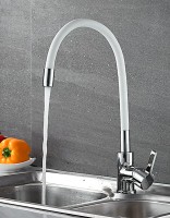 Смеситель для кухни Ledeme Rainbow 4898-3L Хром Белый латунь