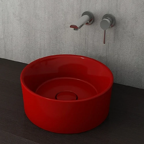 Раковина-чаша Bocchi Vessel 38 1174-019-0125 Красная глянцевая фарфор накладная