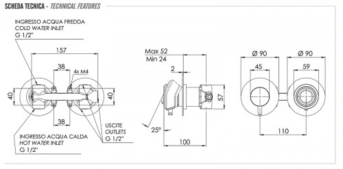 Смеситель для душа Remer Element ET93ZPBG цвет Золото брашированное