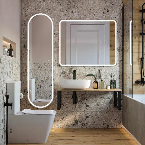 Комплект мебели для ванной DIWO Элиста 100 подвесной цвет Черный муар Светлое дерево