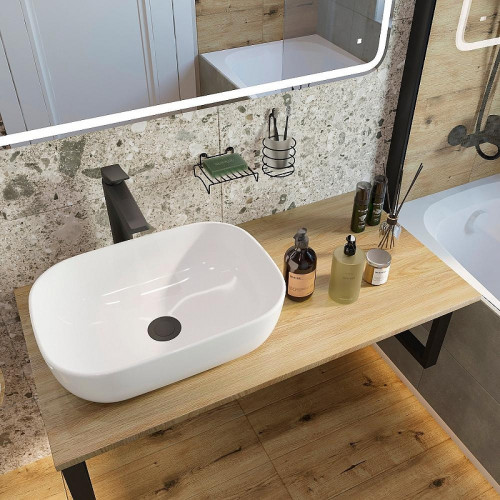 Комплект мебели для ванной DIWO Элиста 100 подвесной цвет Черный муар Светлое дерево