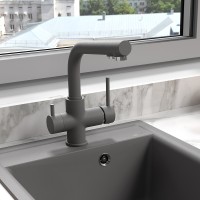 Смеситель для кухни Lemark Comfort LM3061PGS Серый шелк латунь