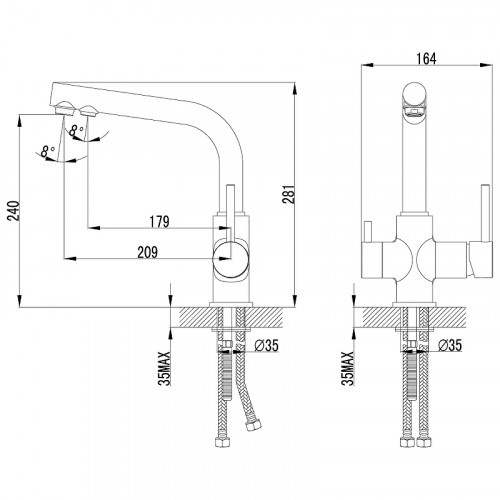 Смеситель для кухни Lemark Comfort LM3061PGS Серый шелк латунь