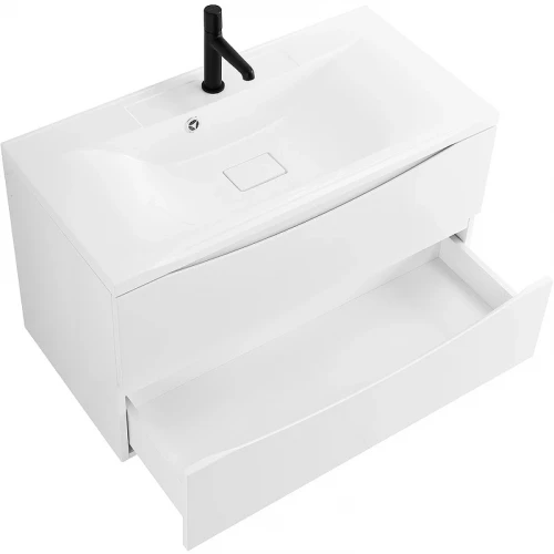 Тумба под раковину BelBagno Marino 110 MARINO-1100-2C-SO-BL-P подвесная Bianco Lucido МДФ / ЛДСП