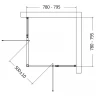 Душевой уголок AQUAme 80x80 AQM7102-2-8 профиль Черный матовый стекло прозрачное