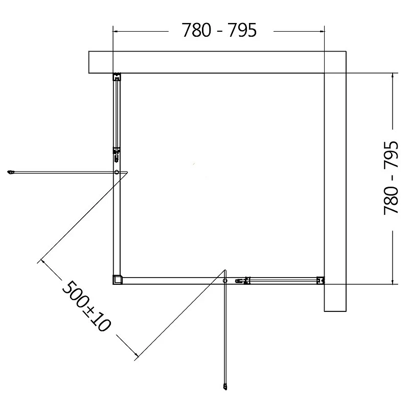Душевой уголок AQUAme 80x80 AQM7102-2-8 профиль Черный матовый стекло прозрачное