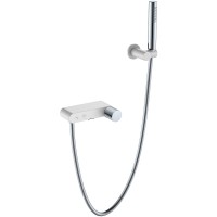Смеситель для ванны Boheme Stick 123-WCR.2 Белый Хром латунь на стену