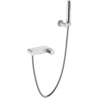 Смеситель для ванны Boheme Stick 123-WCR.2 Белый Хром латунь на стену