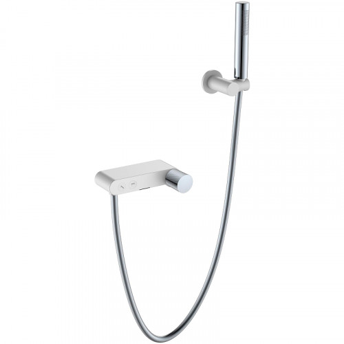 Смеситель для ванны Boheme Stick 123-WCR.2 Белый Хром латунь на стену