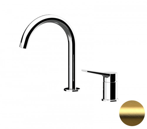 Смеситель для раковины Remer Slash Dot SL57BG цвет Золото брашированное