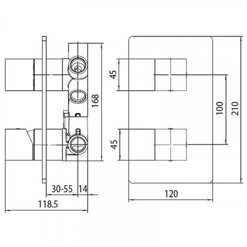 Смеситель для душа Bossini Cube Z00062.045 Белый матовый латунь встраиваемый