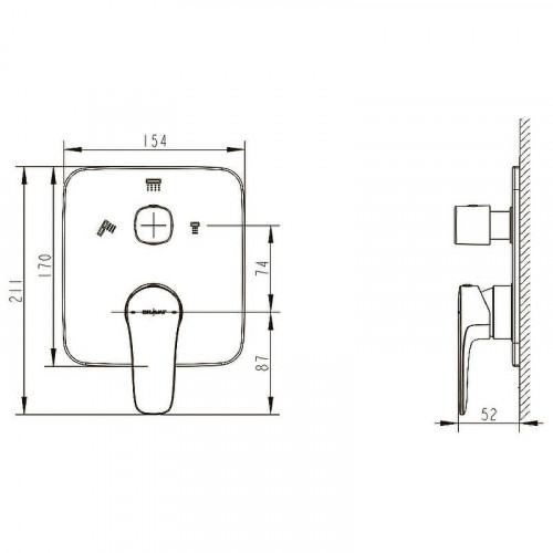Смеситель для душа Bravat Source PB8173218CP-3-ENG Хром