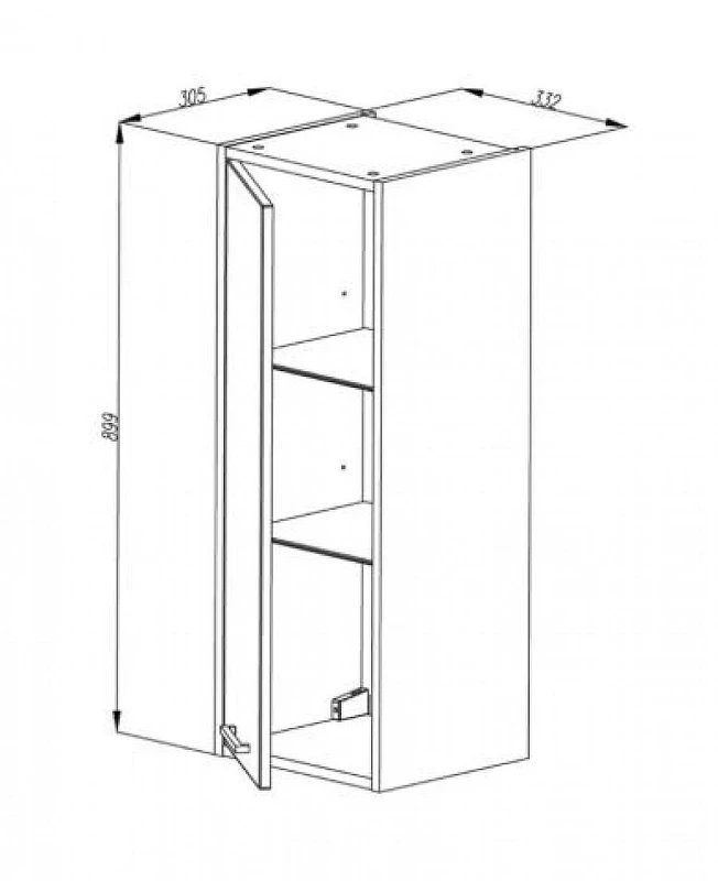 Подвесной шкаф Aquaton Мерида 33 1A239303MF010 цвет Белый глянец