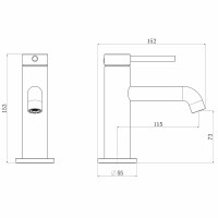 Смеситель для раковины Royce Ozzy RCM-120401GR Оружейная сталь латунь