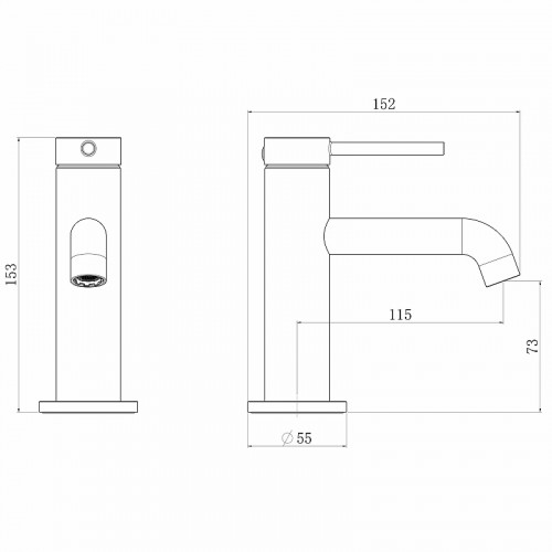 Смеситель для раковины Royce Ozzy RCM-120401GR Оружейная сталь латунь