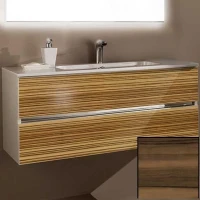 Тумба с раковиной SanVit Кубэ-2 80 kkube2080 с фактурой под дерево подвесная Кедр МДФ / ЛДСП