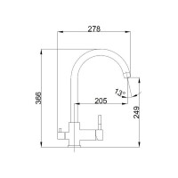 Смеситель для кухни Haiba HB43828-5 цвет Золото матовое