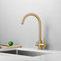 Смеситель для кухни Haiba HB43828-5 цвет Золото матовое