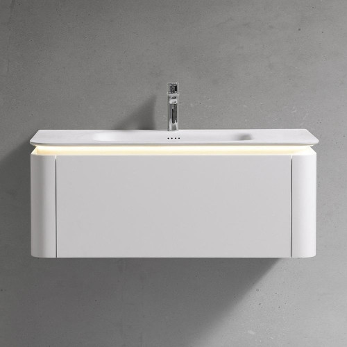 Тумба с раковиной Black&amp;White Universe U925.1100 110 9251100 подвесная с подсветкой цвет Milk White