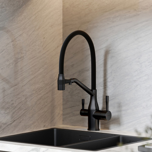 Смеситель для кухни Sancos Orta SC4008MB Черный матовый латунь