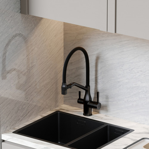 Смеситель для кухни Sancos Orta SC4008MB Черный матовый латунь