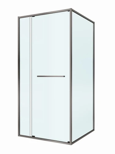 Душевой уголок Cezares Lux 100x90 LUX-AH-FS-11-100/90-C-GM профиль Оружейная сталь стекло прозрачное