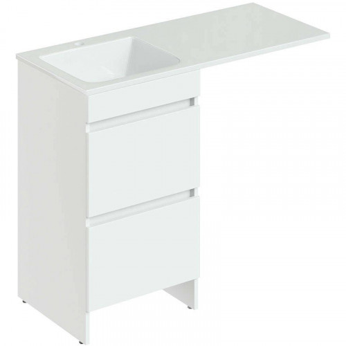 Раковина Orange 110 L ST-110RAL с местом под стиральную машину Белая искусственный камень (литьевой мрамор) полувстраиваемая, с местом под стиральную машину