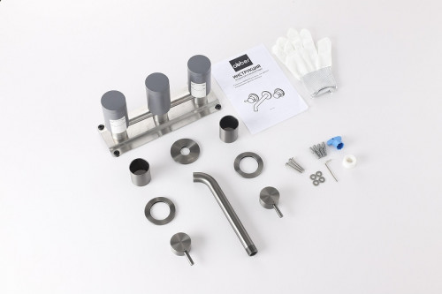 Смеситель для раковины Abber Wasser Kreis 316 AF81123BGG-L цвет Оружейная сталь брашированная