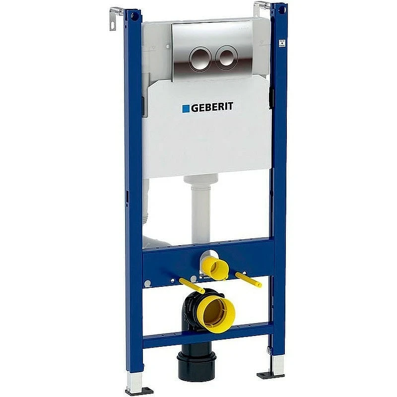 Инсталляция Geberit Duofix Delta UP100 458.124.21.1 для унитаза с клавишей смыва Хром металл, пластик