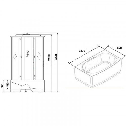 Душевая кабина Niagara Ultra 150x70 NG-5150-01 с гидромассажем