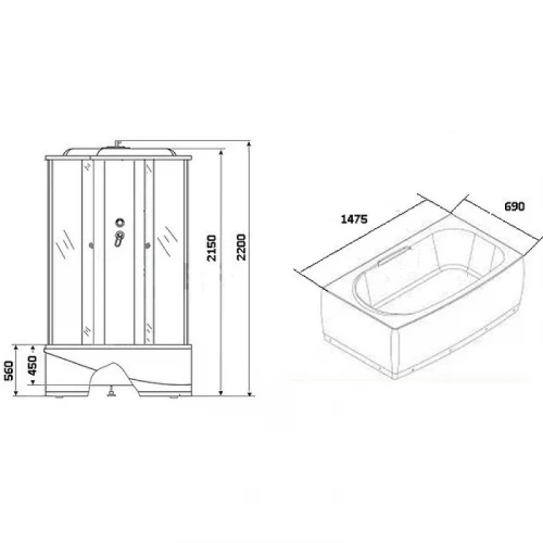 Душевая кабина Niagara Ultra 150x70 NG-5150-01 с гидромассажем