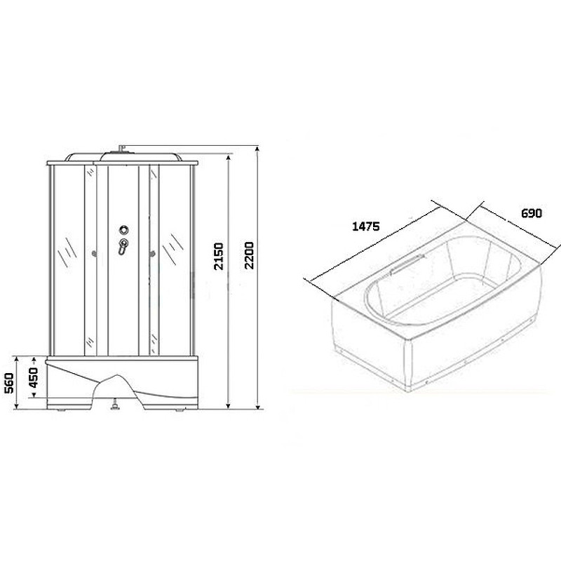 Душевая кабина Niagara Ultra 150x70 NG-5150-01 с гидромассажем