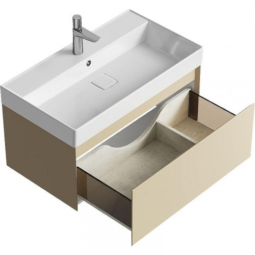 Тумба под раковину Aqwella Geometria 80 GE01081MD подвесная Морская дюна