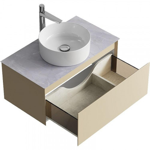 Тумба под раковину Aqwella Geometria 80 GE01081MD подвесная Морская дюна