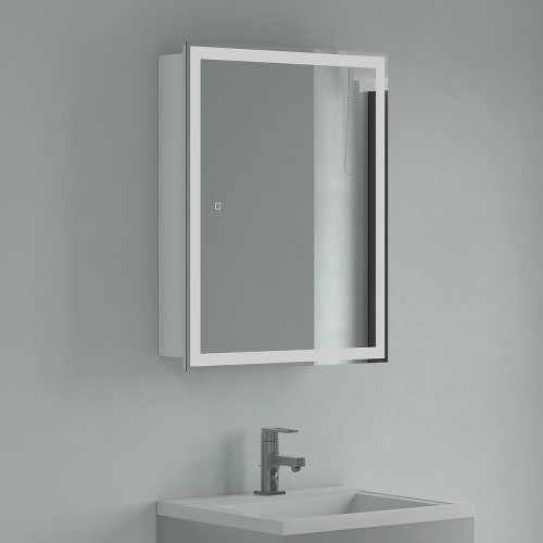 Зеркальный шкаф Corozo Толедо 50/С SD-00001391 с подсветкой Белый МДФ / ЛДСП, стекло