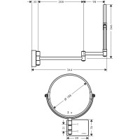 Косметическое зеркало Hansgrohe AddStoris 41791340 с увеличением Шлифованный черный хром