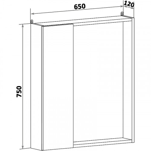Зеркало со шкафом Runo Манхэттен 65 00-00001016 Серый бетон Белое МДФ / ЛДСП, стекло
