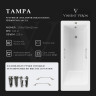 Чугунная ванна Vinsent Veron Tampa 170x70 VTP1707042H/VH0012NI цвет Белый с квадратными ручками никель